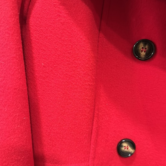 Women's Red Double-Breasted Coat - Picture 6 of 8